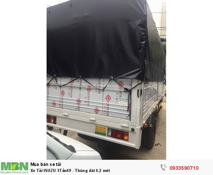 Bán Trả Góp Xe Tải ISUZU 3,49 tấn - Thùng dài 4,3 mét
