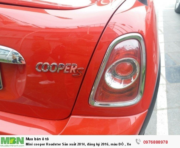 Mini cooper Roadster Sản xuất 2014, đăng ký 2016, màu ĐỎ, Xe 2 chỗ Mui Trần