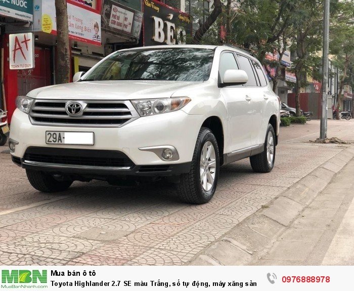 Toyota Highlander 2.7 SE màu Trắng, số tự động, máy xăng sản xuất 2011, Nhập M