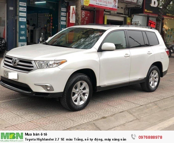 Toyota Highlander 2.7 SE màu Trắng, số tự động, máy xăng sản xuất 2011, Nhập M