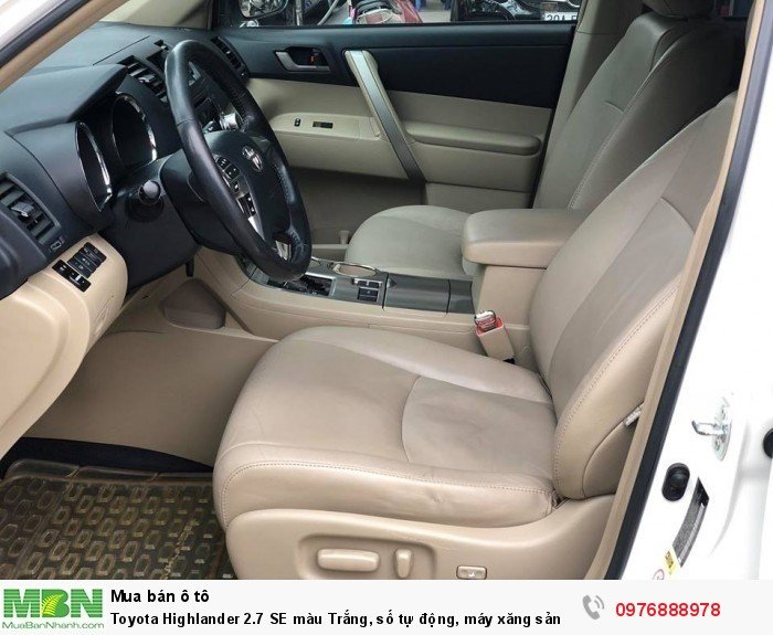 Toyota Highlander 2.7 SE màu Trắng, số tự động, máy xăng sản xuất 2011, Nhập M