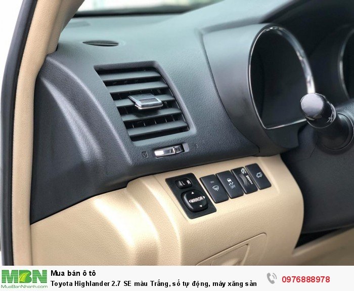 Toyota Highlander 2.7 SE màu Trắng, số tự động, máy xăng sản xuất 2011, Nhập M