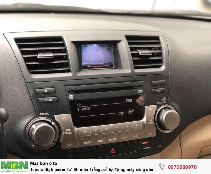 Toyota Highlander 2.7 SE màu Trắng, số tự động, máy xăng sản xuất 2011, Nhập M
