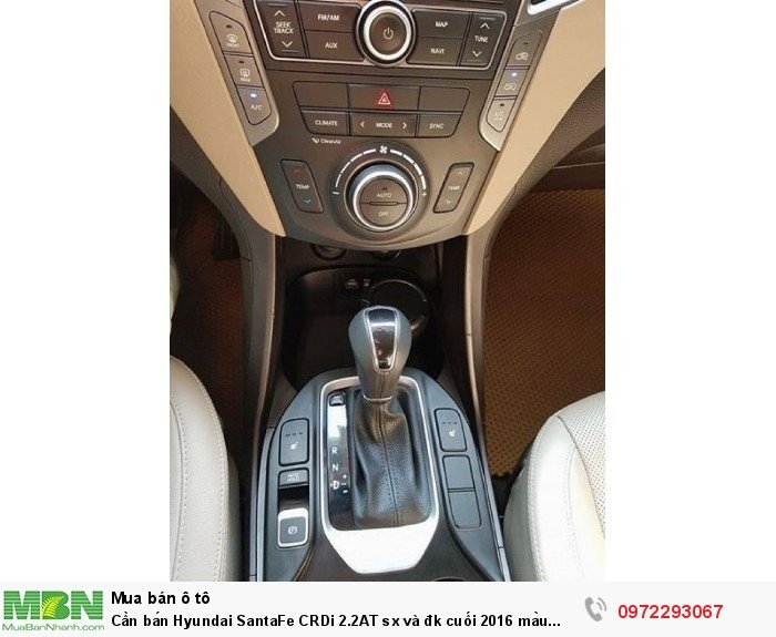Cần bán Hyundai SantaFe CRDi 2.2AT sx và đk cuối 2016 màu trắng