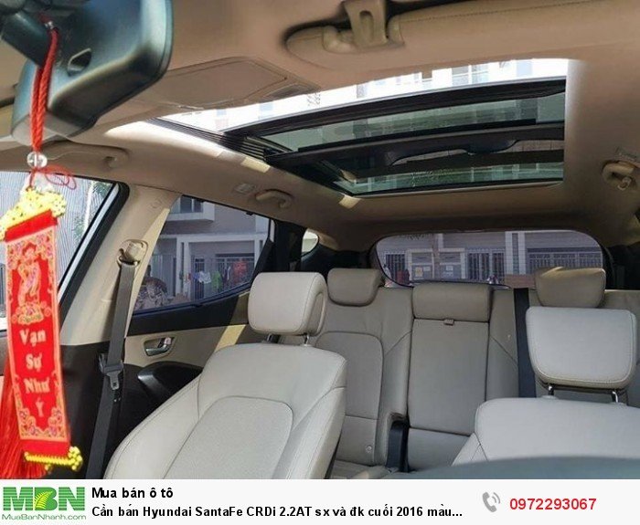 Cần bán Hyundai SantaFe CRDi 2.2AT sx và đk cuối 2016 màu trắng