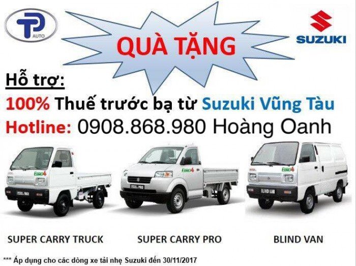 Suzuki Vũng Tàu Chuyên Xe Tải Nhẹ Giá Ưu Đãi