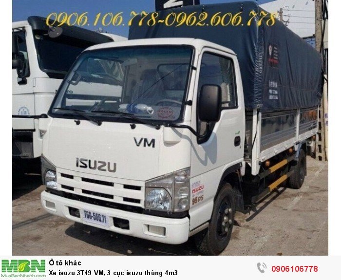 Xe Isuzu 3T49 VM, 3 cục Isuzu thùng 4m3