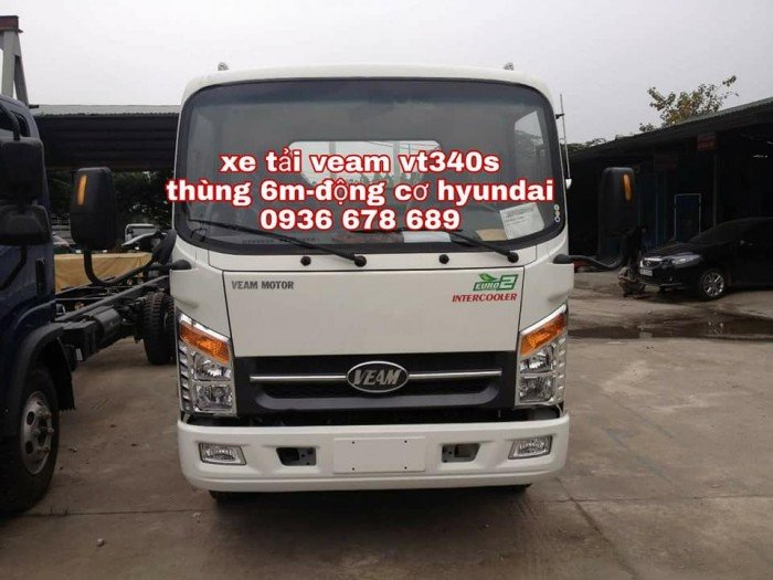 Xe tải veam vt340s, thùng dài 6m1, động cơ hyundai, tải trọng 3.5 tấn