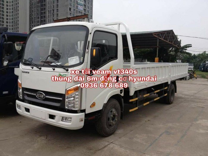 Xe tải veam vt340s, thùng dài 6m1, động cơ hyundai, tải trọng 3.5 tấn
