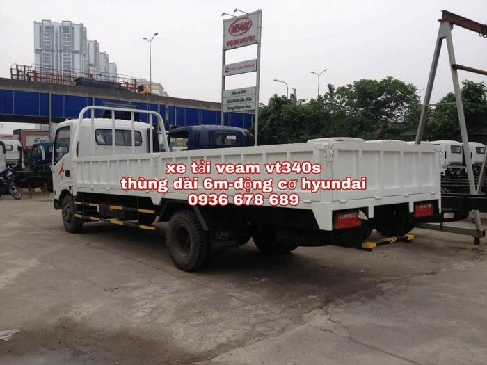 Xe tải veam vt340s, thùng dài 6m1, động cơ hyundai, tải trọng 3.5 tấn