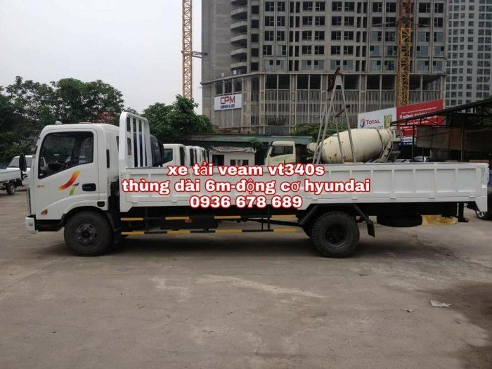 Xe tải veam vt340s, thùng dài 6m1, động cơ hyundai, tải trọng 3.5 tấn