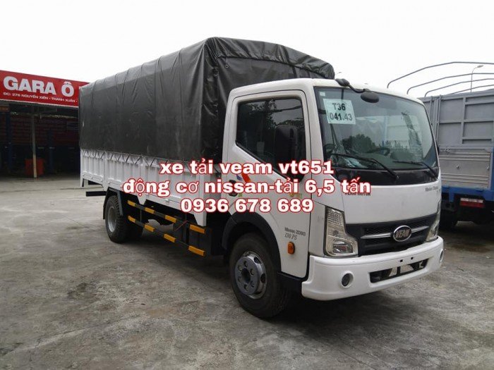 Xe tải Veam vt651, động cơ Nissan, thùng 5m1,tải trọng 6,5 tấn