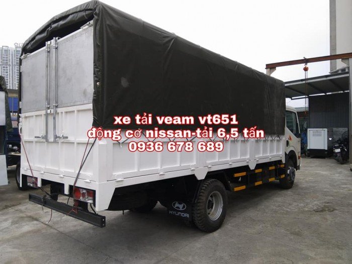 Xe tải Veam vt651, động cơ Nissan, thùng 5m1,tải trọng 6,5 tấn