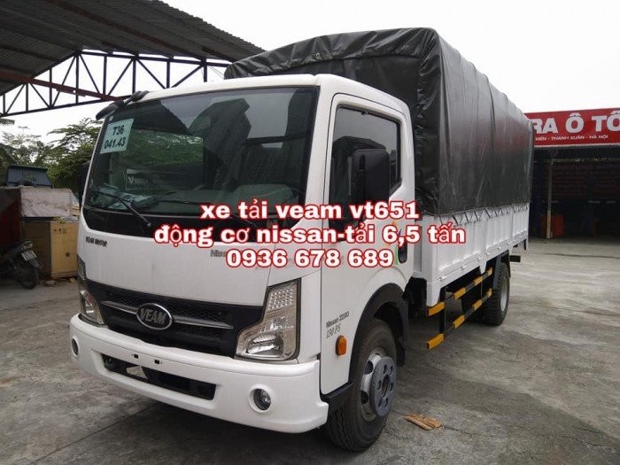 Xe tải Veam vt651, động cơ Nissan, thùng 5m1,tải trọng 6,5 tấn