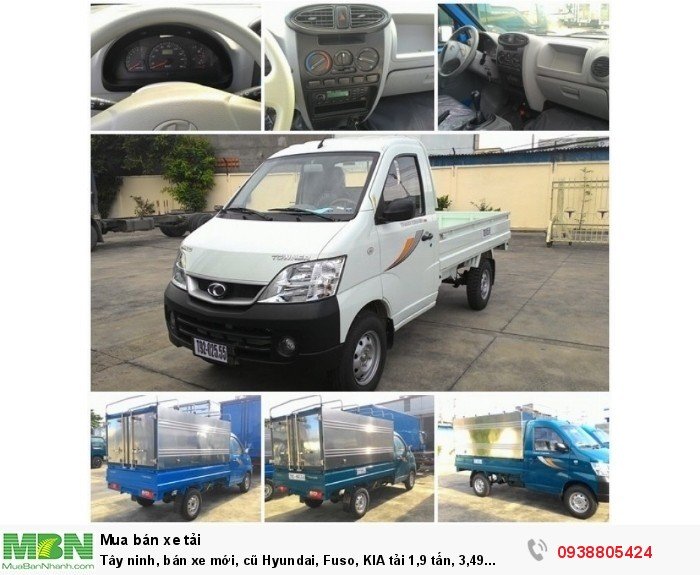 Tây ninh, bán xe mới, cũ Hyundai, Fuso, KIA tải 1,9 tấn, 3,49 tấn, 5 tấn , 7 tấn, 10 tấn, 16 tấn hỗ trợ trả góp 75%