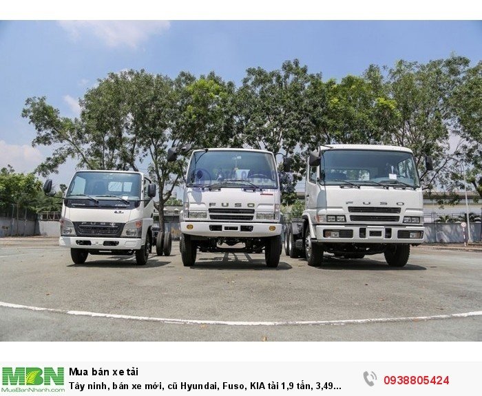 Tây ninh, bán xe mới, cũ Hyundai, Fuso, KIA tải 1,9 tấn, 3,49 tấn, 5 tấn , 7 tấn, 10 tấn, 16 tấn hỗ trợ trả góp 75%