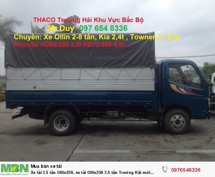 Xe tải 3.5 tấn Ollin350, xe tải Ollin350 3.5 tấn Trường Hải mới hỗ trợ trả góp