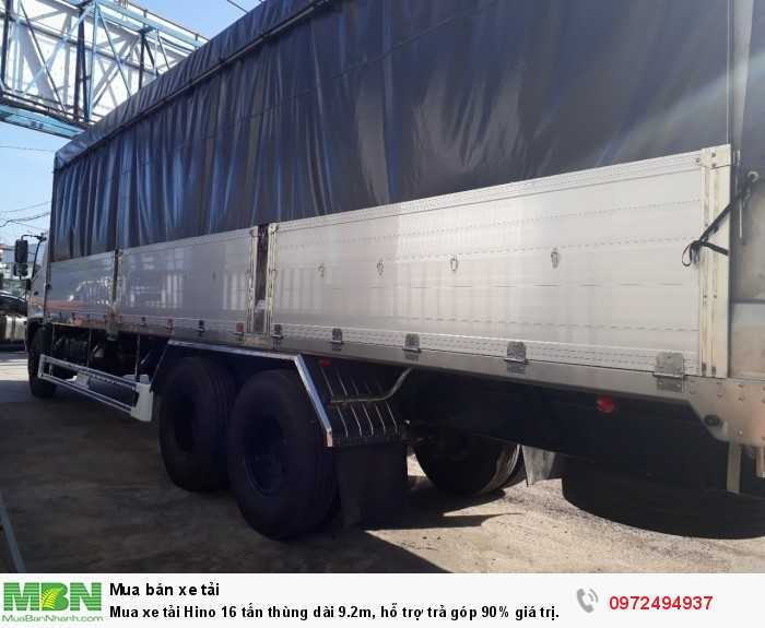 Mua xe tải Hino 16 tấn thùng dài 9.2m, hỗ trợ trả góp 90% giá trị xe