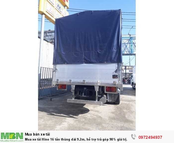 Mua xe tải Hino 16 tấn thùng dài 9.2m, hỗ trợ trả góp 90% giá trị xe