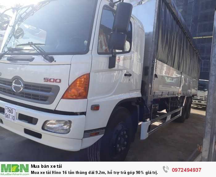 Mua xe tải Hino 16 tấn thùng dài 9.2m, hỗ trợ trả góp 90% giá trị xe