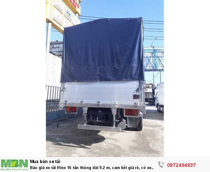Báo giá xe tải Hino 16 tấn thùng dài 9.2 m, cam kết giá rẻ, có xe giao ngay