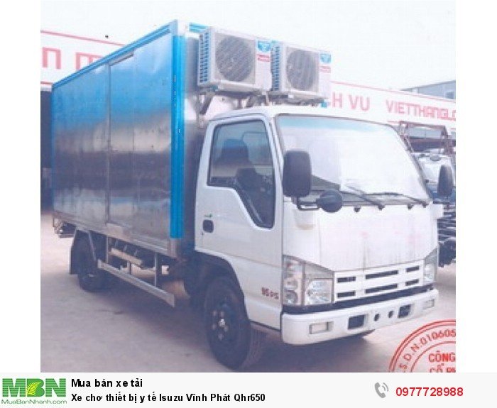 Xe chơ thiết bị y tế Isuzu Vĩnh Phát Qhr650