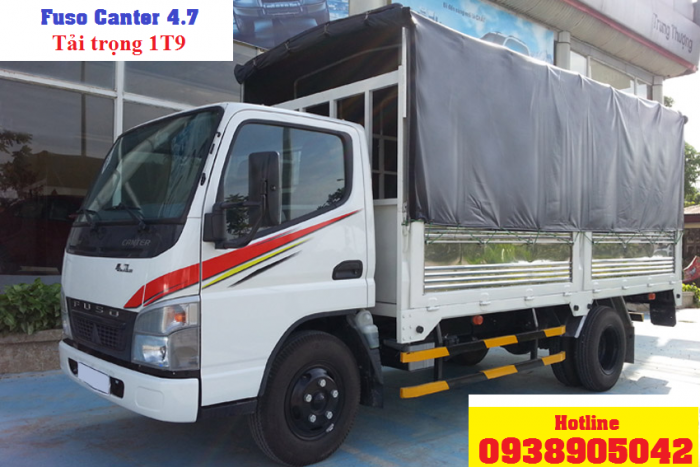 Bán xe tải Canter 4.7 thùng mui bạt thùng kín tải trọng 1T9 vào thành phố dòng xe tải Nhật Bản