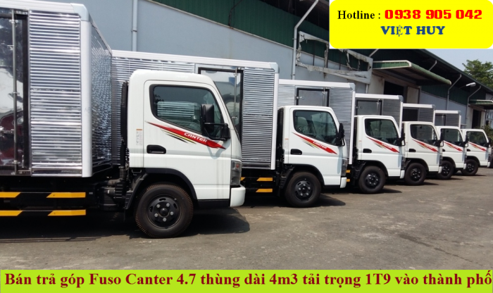 Bán xe tải Canter 4.7 thùng mui bạt thùng kín tải trọng 1T9 vào thành phố dòng xe tải Nhật Bản