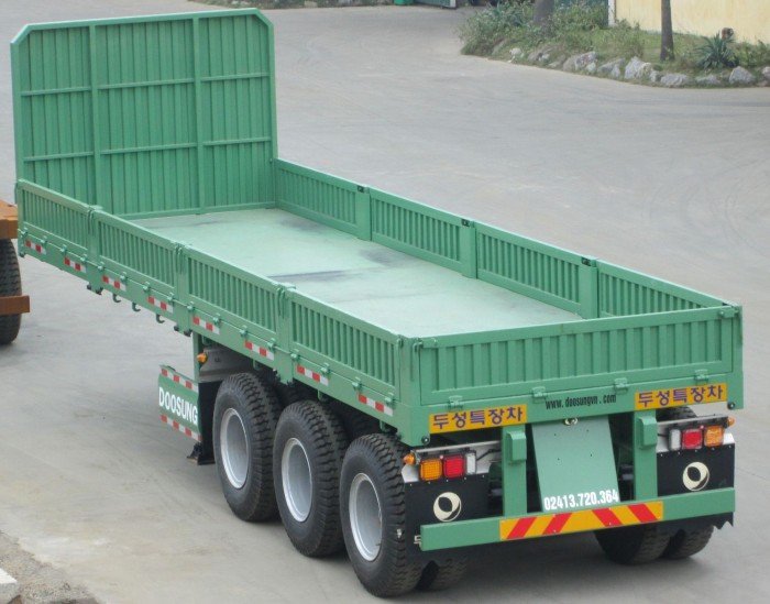 Đại lý Doosung bán  SMRM sàn có thành lửng,3trục,40Feet, 30.6Tấn chở hàng, container. Giá rẻ