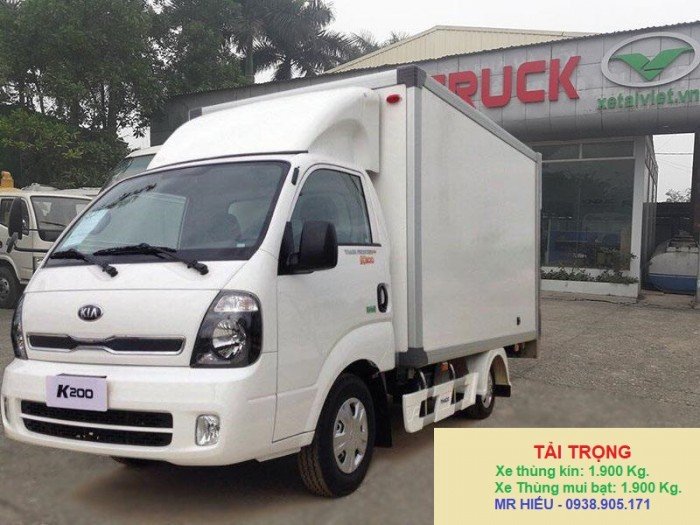 Xe tải K200 Thaco, xe tải K200 giá tốt nhất miền Nam, trả góp, thùng kín, thùng lửng, thùng mui bạt