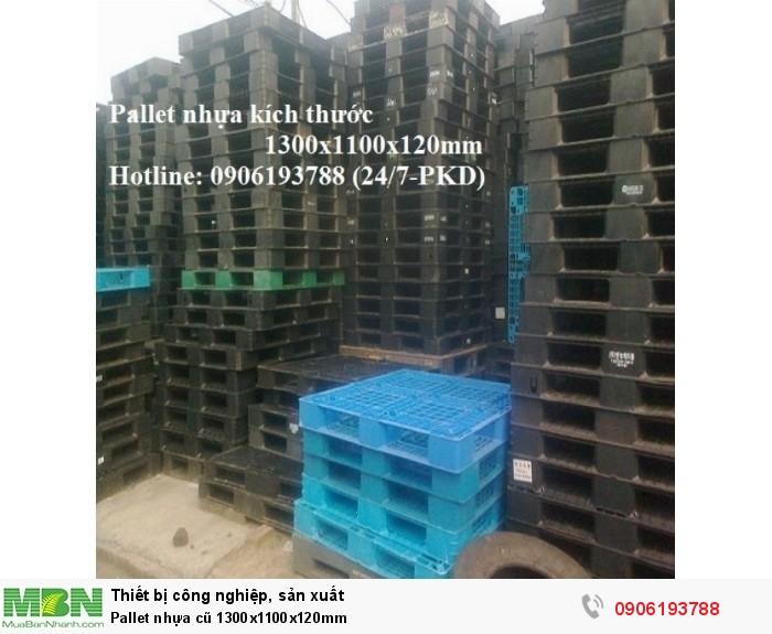 Pallet nhựa cũ 1300x1100x120mm
