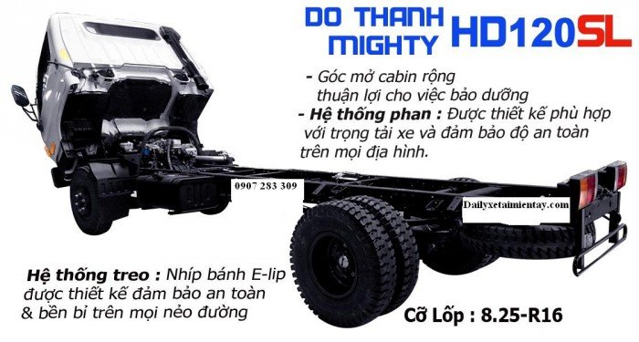 Xe tải Huyndai HD 120S thùng bạt 8 tấn thùng 5m, huyndai dothanh hd120s tại An Giang