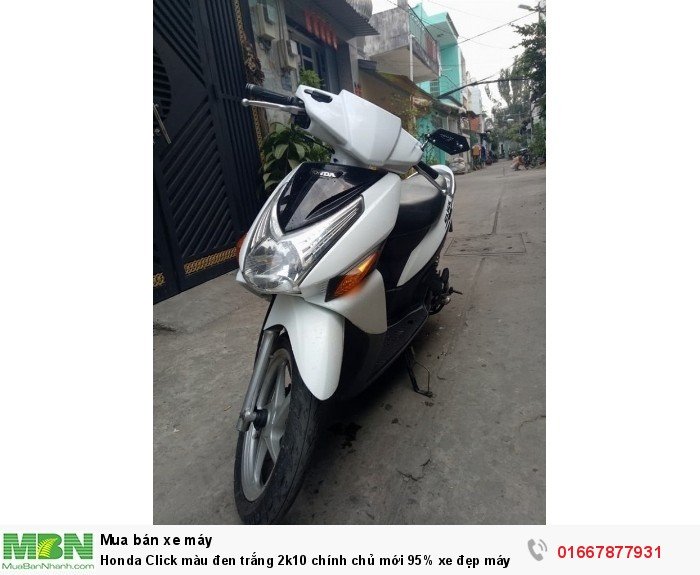 Honda Click màu đen trắng 2k10 chính chủ mới 95% xe đẹp máy êm chạy nhẹ vọt lợi xăng