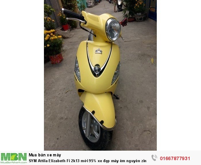 SYM Attila Elizabeth Fi 2k13 mới 95% xe đẹp máy êm nguyên zin xe phun xăng nên chạy rất lợi xăng