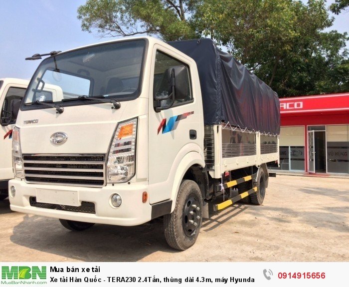 Xe Tải Hàn Quốc - Tera230 2.4tấn, Thùng Dài 4.3m, Máy Hyundai - Giá Cạnh Tranh Nhât - Hỗ Trợ Ngân Hàng 80%