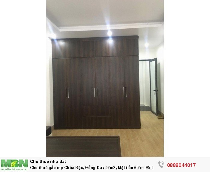 Cho thuê gấp mp Chùa Bộc, Đống Đa : 52m2, Mặt tiền 6.2m, 5 tầng.Thời Trang, Salon, showroom,..