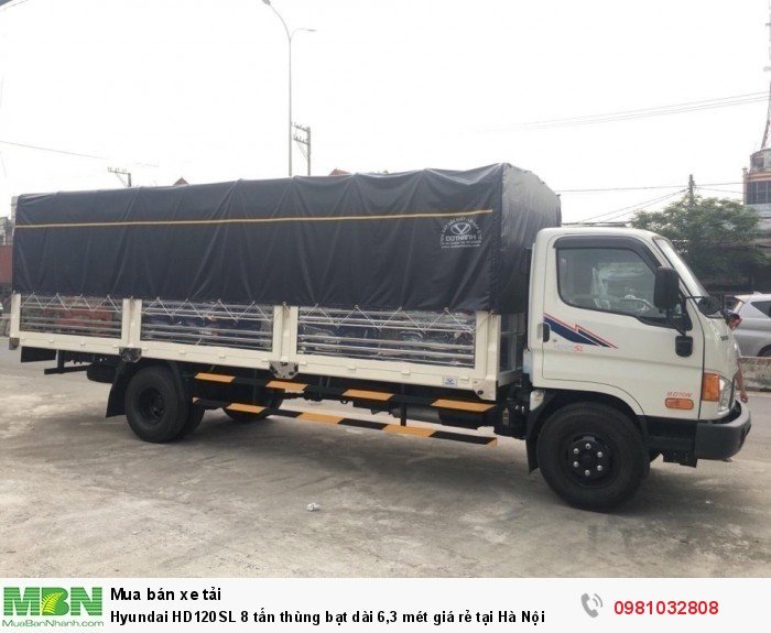 Hyundai HD120SL 8 tấn thùng bạt dài 6,3 mét giá rẻ tại Hà Nội