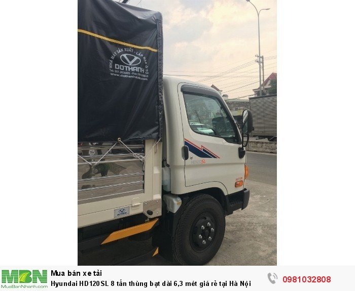 Hyundai HD120SL 8 tấn thùng bạt dài 6,3 mét giá rẻ tại Hà Nội