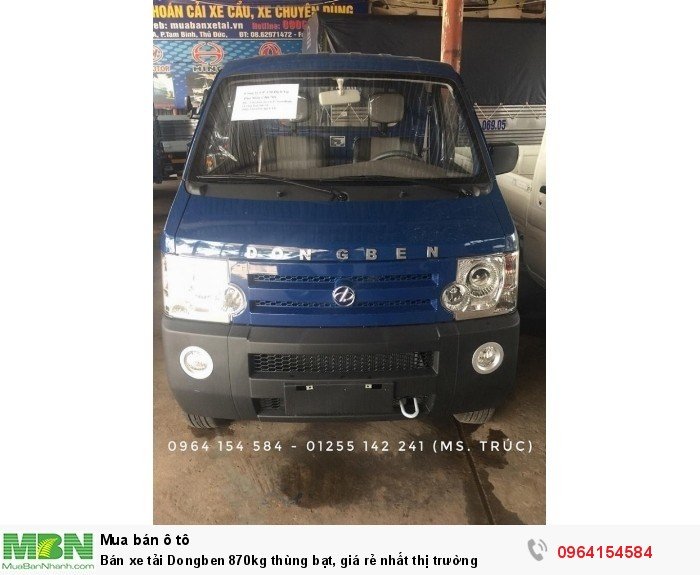 Bán xe tải Dongben 870kg thùng bạt, giá rẻ nhất thị trường