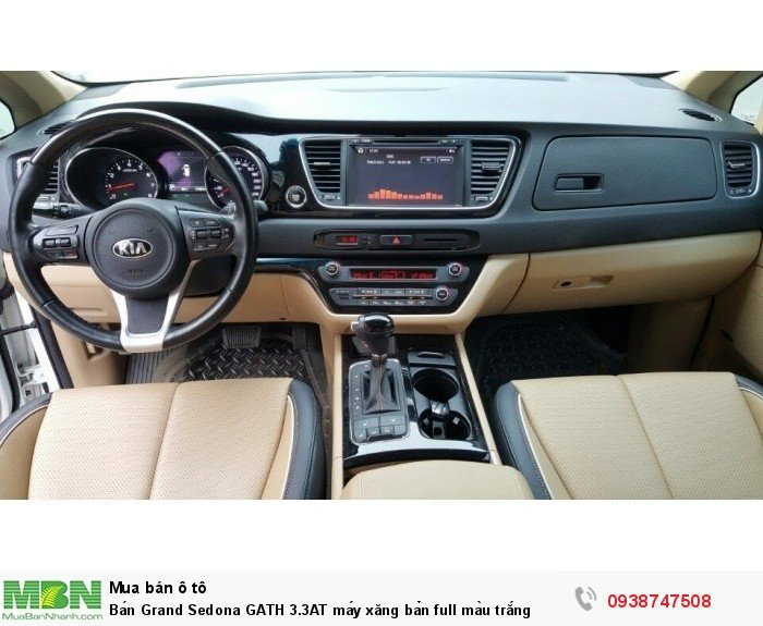 Bán Grand Sedona GATH 3.3AT máy xăng bản full màu trắng