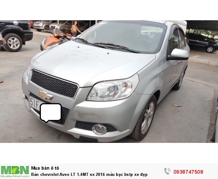 Bán chevrolet Aveo LT 1.4MT sx 2016 màu bạc bstp xe đẹp