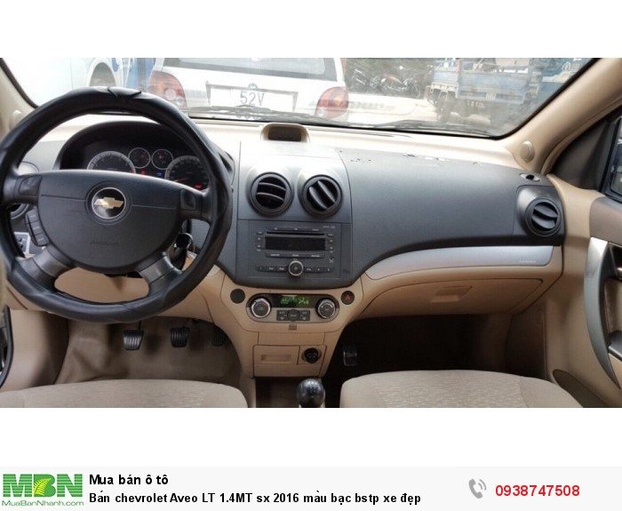 Bán chevrolet Aveo LT 1.4MT sx 2016 màu bạc bstp xe đẹp