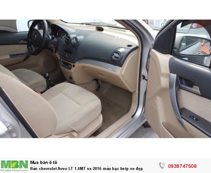 Bán chevrolet Aveo LT 1.4MT sx 2016 màu bạc bstp xe đẹp
