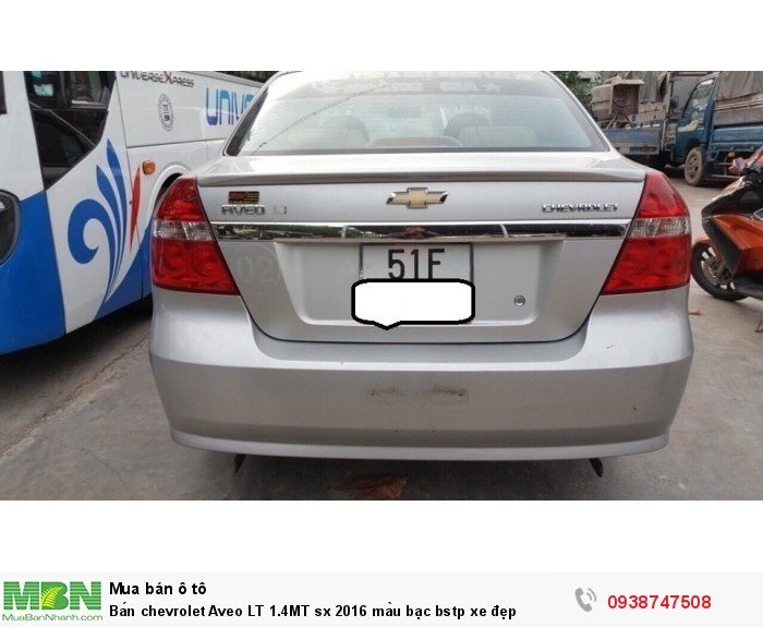 Bán chevrolet Aveo LT 1.4MT sx 2016 màu bạc bstp xe đẹp