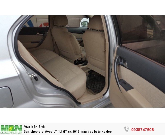 Bán chevrolet Aveo LT 1.4MT sx 2016 màu bạc bstp xe đẹp