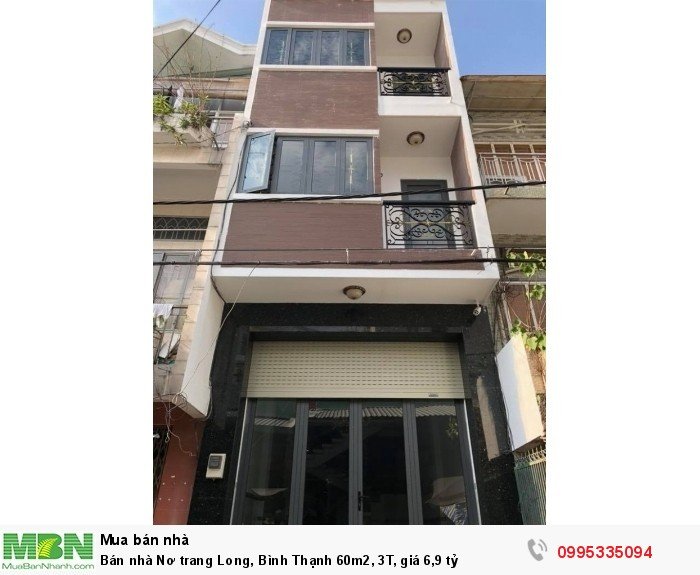 Bán nhà Nơ trang Long, Bình Thạnh 60m2, 3T, giá 6,9 tỷ