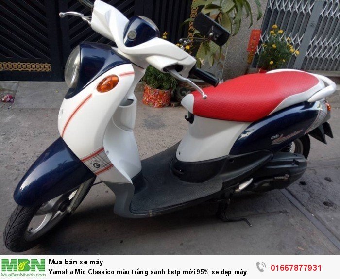 Yamaha Mio Classico màu trắng xanh bstp mới 95% xe đẹp máy eem chạy nhẹ vọt lợi xăng