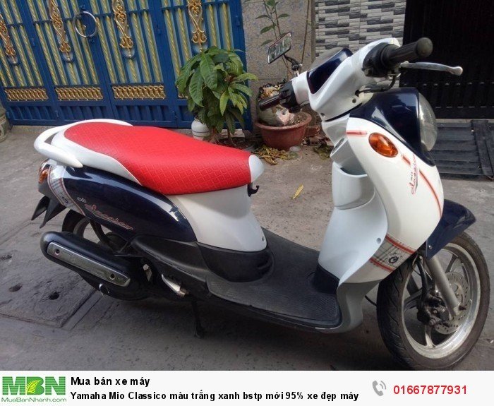 Yamaha Mio Classico màu trắng xanh bstp mới 95% xe đẹp máy eem chạy nhẹ vọt lợi xăng