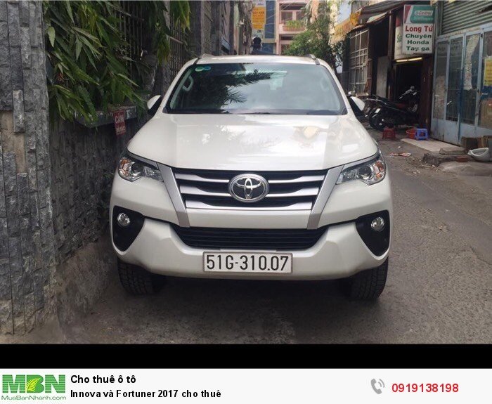 Innova và Fortuner 2017 cho thuê