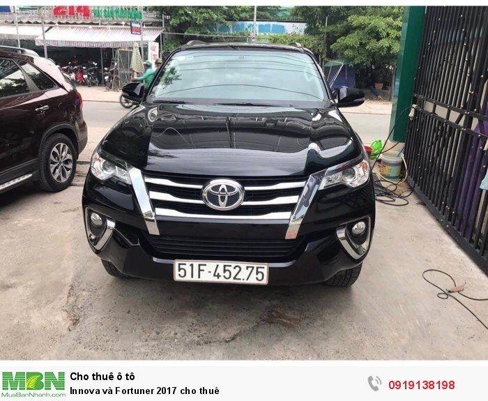 Innova và Fortuner 2017 cho thuê